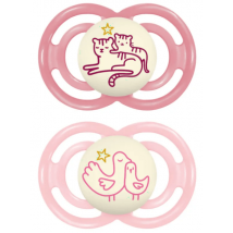 Sucette MAM Perfect Night Rose vif +6 mois (lot de 2)