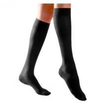 Sigvaris Essentiel Semi-Transparent Chaussettes Classe 2 Long Taille L- Noir - Pieds Fermés -