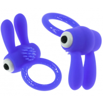 Anel Peniano Vibratório Nezend Xan em Formato de Coelho Azul