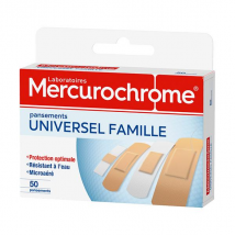 Mercurochrome Pansements Universel Famille 50 pansements - Waterproof -