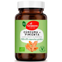 El Granero Integral Cúrcuma y Pimienta BIO 100 + 20 Cápsulas