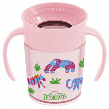 Dr Brown's Vaso de Aprendizaje 360 sin Boquilla y con Asas Rosa 200 ml