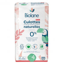 Biolane - Couches Culottes Naturelles Taille 4 - 12H - Zéro fuite - 42 unités