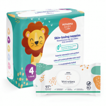 Mifarma Fraldas Bebé T4 (7-18 kg) 40 unidades + Toalhetes 80 unidades