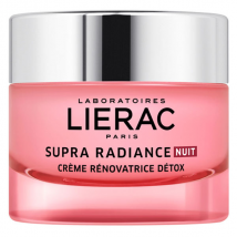 Lierac Supra Radiance Crème Rénovatrice Détox Nuit 50ml - Détoxifiant, Anti-Age - pour Peau Mature