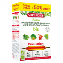 Superdiet Quatuor Circulation 30 ampoules Bio