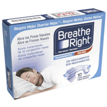 Breathe Right Clásicas Tiras Nasales Pequeñas Medianas 10uds