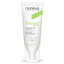 Noreva Exfoliac Fluide Solaire Matifiant SPF50+ 40ml pour Peau à problèmes, Peau Mixte, Peau Grasse