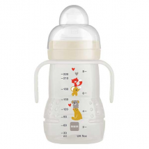 MAM Repas Biberon de Transition +4m Goutte Blanc 220ml - Col large -