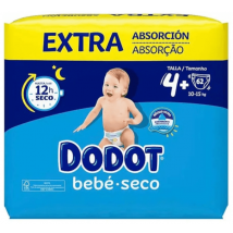 Dodot Fraldas Bebê Extra Secas T4+ (10-15 Kg) 62 unidades