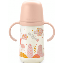 Copo de aprendizagem Suavinex com bico e alças de silicone rosa +6m 270 ml