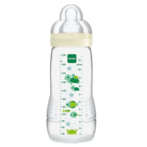 MAM Easy Active Biberon Débit X +6m Transparent 330ml - Col large -