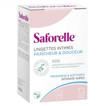 Saforelle Soin & Hygiène Lingettes Intimes Biodégradables Individuelles 10 sachets