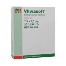 L&R Vliwasoft Compresse en Non-Tissé 30g S-2 7,5cmx7,5cm Boite-10s Stérile - Stérile -