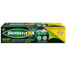 Berocca Boost Magnesio, Vitaminas y Minerales con Guaraná 15 Comprimidos Efervescentes