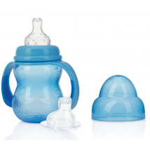 Nûby Biberón de Entrenamiento con Tetina y Boquilla +0m 240 ml Azul