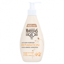 Le Petit Marseillais Lait Hydratant Karité, Aloès et Cire d'Abeille 400ml pour Peau Sèche à Très Sèche, Peau Fragile ou Irritée
