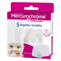 Mercurochrome Hygiène et Soins Lingette Lavable 5 unités + Filet de Lavage