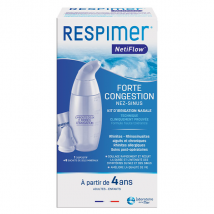 Respimer Netiflow Kit d'Irrigation Nasale dès 4 ans 1 Dispositif + 6 Sachets Eau de mer - Hypertonique et Soin -