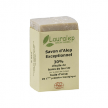 Lauralep Savon d'Alep Exceptionnel Bio 30% d'Huile de Laurier 150g