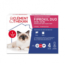 Clement Thekan Anti-Puces Anti-Tiques Chats 1-12kg 4 Pipettes - Anti-Puce, Anti-Tique, Environnement -