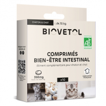 Biovetol - Comprimés Bien-être Intestinal Chat et chaton Bio - x10