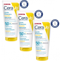 CeraVe Loção Hidratante Protetora Invisível FPS 50+ 3x117 ml