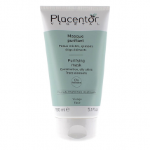 Placentor Masque Purifiant à l'Argile Verte Peaux Mixtes - Grasses 150ml - Purifiant et Reéquilibrant - pour Peau Mixte, Peau Grasse