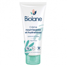 Biolane - Crème Nourrissante & Hydratante - Bébé - Apaise & Protège - 100 ml pour Peau Normale, Peau Sèche à Très Sèche