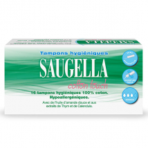Saugella Cotton Touch Tampons Hygiéniques sans Applicateur Flux Normaux - Pack 16 - Sans Applicateur -