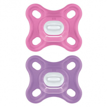 MAM Comfort Sucette Physiologique +0m Rose Lot de 2 + Boîte de Stérilisation