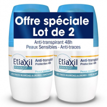 Etiaxil Déodorant Anti-Transpirant Protection 48h Roll-On Lot de 2 x 50ml -