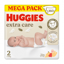 Fraldas Huggies Extra Care Disney Tamanho 2 (3-6 Kg) 160 Unidades