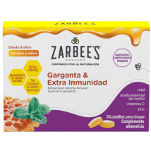 Zarbee’s Garganta & Inmunidad 24 Pastillas para chupar con Miel