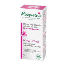 Mosqueta's Huile de Rose Musquée Sauvage du Chili + Rose de Damas Bio 30ml - pour Peau Normale, Peau Mature, Peau Sèche à Très Sèche