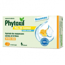 Phytoxil Pastilles mal de gorge sans sucre – Miel – Dispositif médical