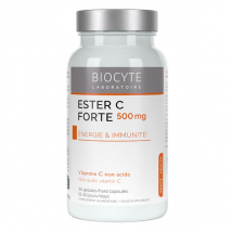 Biocyte Ester-C Forte Energie et Système Immunitaire Vitamine C 30 Gélules