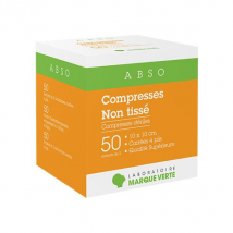 Marque Verte Compresses Stériles en Non Tissé 10cm x 10cm 50 x 2 compresses - Stérile -
