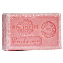 Dr Theiss Savon de Marseille Fleur d'Oranger + Beurre de Karité Bio 125g pour Peau Normale,Peau Sèche à Très Sèche
