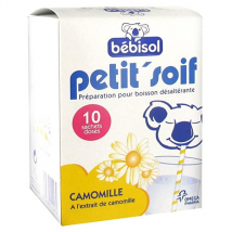 Bébisol Petit'Soif Camomille 10 sachets doses - Solution de Réhydratation -
