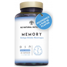 N2 Natural Nutrition Memoria Ginkgo Biloba Nootrópico 60 Cápsulas Veganas