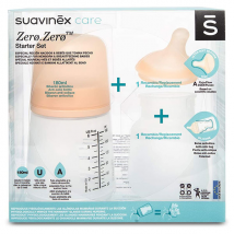 Suavinex Biberon Pack Zerø Zerø Débit Moyen 180ml - Col large -