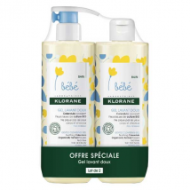 Klorane Bébé Calendula Gel Lavant Doux Lot de 2 x 500ml Bio pour Peau Normale