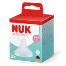 Bocal de silicone Nuk Perfect Match com controlo de fluxo X +6 meses (2 unidades)