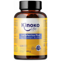 Kinoko Life Lactoferrina Plus con Vitamina C,D y Zinc 120 Cápsulas