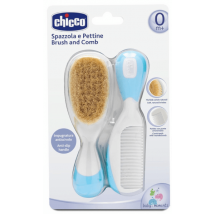 Chicco brush natural bristle and comb blue 0 m