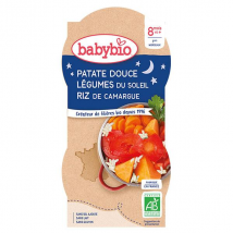 Babybio Repas Soir Bol Patate Douce Légumes Riz +8m Bio 2 x 200g - Légumes -