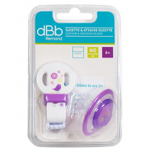 dBb Remond Sucette Physiologique Silicone 2ème âge + Attache Sucette Violet - Physiologique -