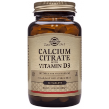 Citrate de calcium Solgar avec vitamine D3 60 comprimés