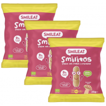 Smileat Smilitos de Fresa y Plátano ECO +8m 3x25 gr